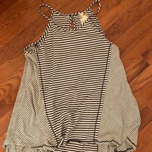 Blu pepper black and white stripe halter top